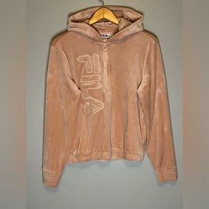 Fila Microfiber Suede Zipper Hoodie Sweatshirt women’s size Small